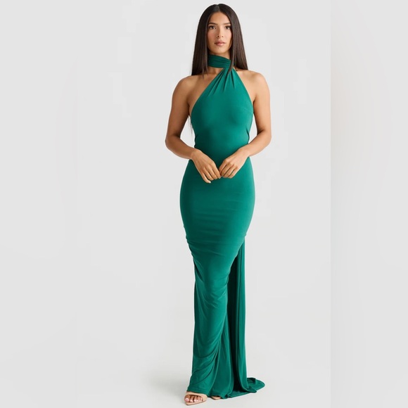 Melani The Label Constantina Dress - Emerald Maxi Dress - Picture 6 of 7
